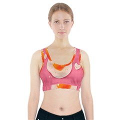 Omelette Heart Pink Valentine Sports Bra With Pocket by Bajindul