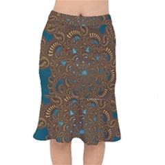 Fractal Abstract Short Mermaid Skirt by Bajindul