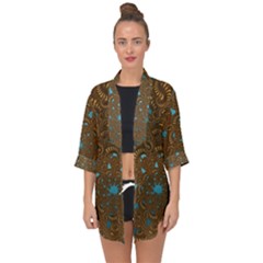 Fractal Abstract Open Front Chiffon Kimono by Bajindul