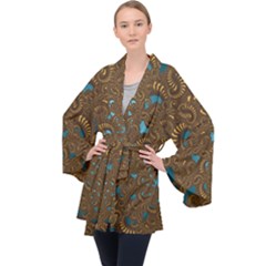 Fractal Abstract Velvet Kimono Robe by Bajindul