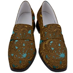 Fractal Abstract Women s Chunky Heel Loafers by Bajindul