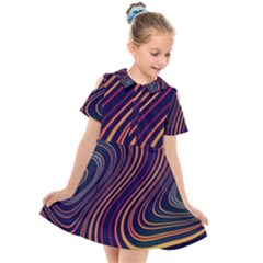 Fractal Mathematics Generated Kids  Short Sleeve Shirt Dress by Bajindul