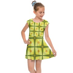 Background Pattern Gold Kids  Cap Sleeve Dress by Bajindul