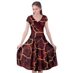 Lava Fire Cap Sleeve Wrap Front Dress by Bajindul