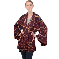 Lava Fire Velvet Kimono Robe by Bajindul