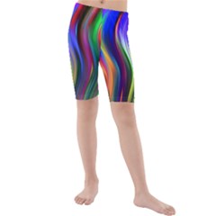 Lines Swinging Plasma Cross Kids  Mid Length Swim Shorts by Bajindul