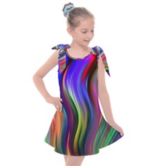 Lines Swinging Plasma Cross Kids  Tie Up Tunic Dress by Bajindul