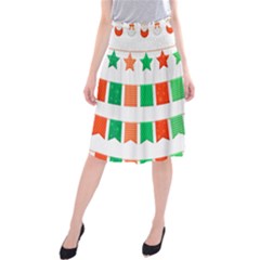 Christmas Bunting Banners Tasse Midi Beach Skirt