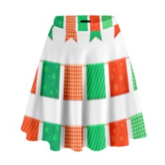 Christmas Bunting Banners Tasse High Waist Skirt