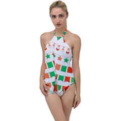 Christmas Bunting Banners Tasse Go With The Flow One Piece Swimsuit by Bajindul