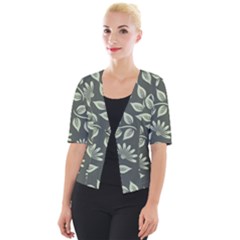 Flowers Pattern Spring Green Cropped Button Cardigan by Bajindul