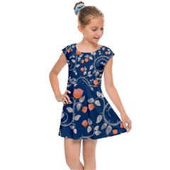 Midnight Florals Kids  Cap Sleeve Dress