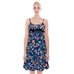 Midnight Florals Spaghetti Strap Velvet Dress