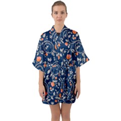 Midnight Florals Quarter Sleeve Kimono Robe by VeataAtticus