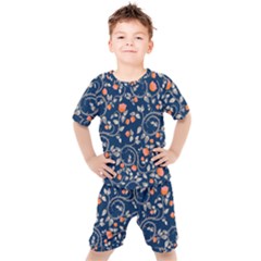 Midnight Florals Kids  Tee And Shorts Set by VeataAtticus