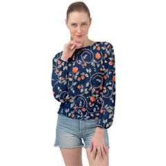 Midnight Florals Banded Bottom Chiffon Top by VeataAtticus