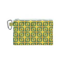 Green Plaid Star Gold Background Canvas Cosmetic Bag (small) by Alisyart