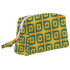 Green Plaid Star Gold Background Wristlet Pouch Bag (large)