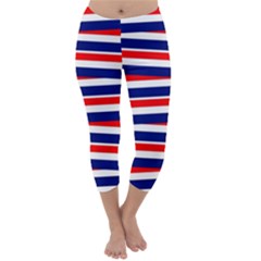 Patriotic Ribbons Capri Winter Leggings 