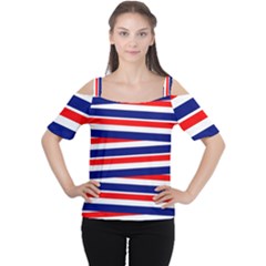 Patriotic Ribbons Cutout Shoulder Tee