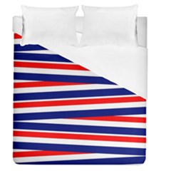 Patriotic Ribbons Duvet Cover (queen Size) by Mariart