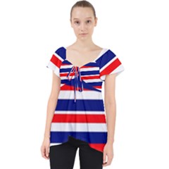 Patriotic Ribbons Lace Front Dolly Top