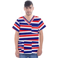 Patriotic Ribbons Men s V-Neck Scrub Top