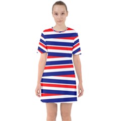 Patriotic Ribbons Sixties Short Sleeve Mini Dress