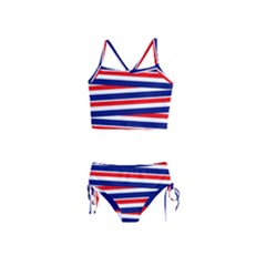 Patriotic Ribbons Girls  Tankini Swimsuit