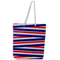 Patriotic Ribbons Full Print Rope Handle Tote (Large)