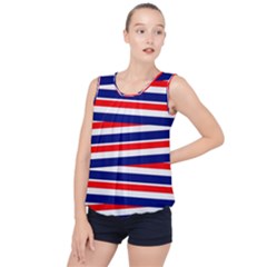 Patriotic Ribbons Bubble Hem Chiffon Tank Top