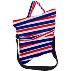 Patriotic Ribbons Fold Over Handle Tote Bag