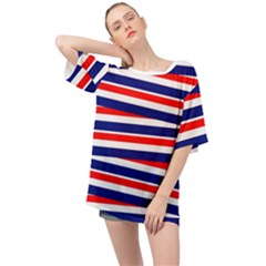 Patriotic Ribbons Oversized Chiffon Top