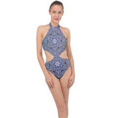 Mosaic Pattern Halter Side Cut Swimsuit by Bajindul