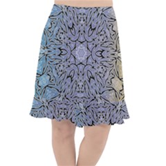 Mosaic Pattern Fishtail Chiffon Skirt