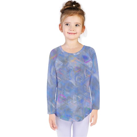 Abstract Triangles Geometric Kids  Long Sleeve Tee by Bajindul