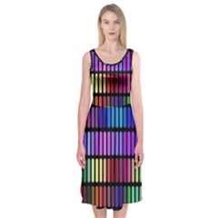 Resolve Art Pattern Midi Sleeveless Dress