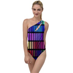 Resolve Art Pattern To One Side Swimsuit