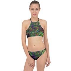 Plasma Shining Lines Light Stripes Racer Front Bikini Set