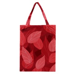 Leaf Design Leaf Background Red Classic Tote Bag by Pakrebo