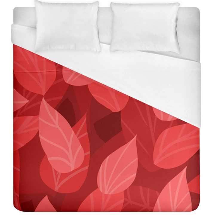 Leaf Design Leaf Background Red Duvet Cover (King Size)