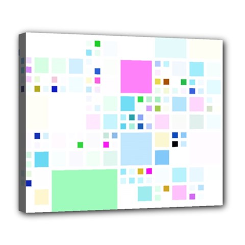 Square Colorful Pattern Geometric Deluxe Canvas 24  X 20  (stretched)