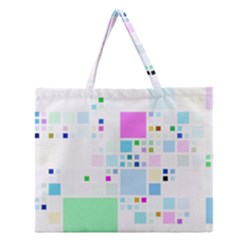 Square Colorful Pattern Geometric Zipper Large Tote Bag by Pakrebo