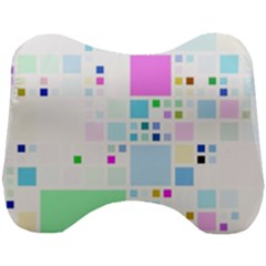 Square Colorful Pattern Geometric Head Support Cushion by Pakrebo