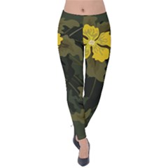 Flower Vector Background Velvet Leggings by Pakrebo