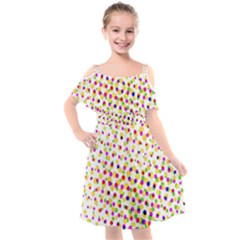 Illustration Abstract Pattern Polka Dot Kids  Cut Out Shoulders Chiffon Dress by Pakrebo