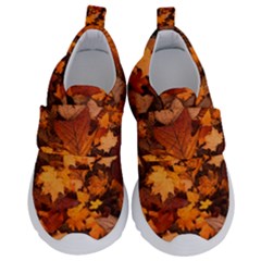 Fall Foliage Autumn Leaves October Kids  Velcro No Lace Shoes by Pakrebo