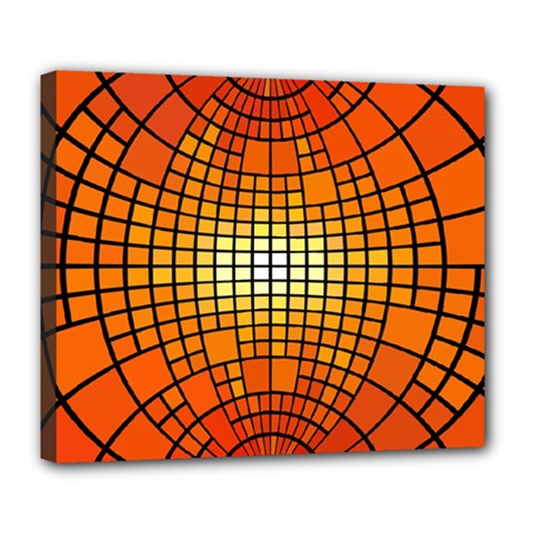 Pattern Background Rings Circle Orange Deluxe Canvas 24  X 20  (stretched)