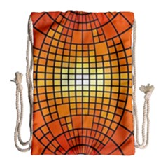 Pattern Background Rings Circle Orange Drawstring Bag (large) by Pakrebo