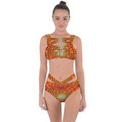 Pattern Background Rings Circle Orange Bandaged Up Bikini Set  by Pakrebo